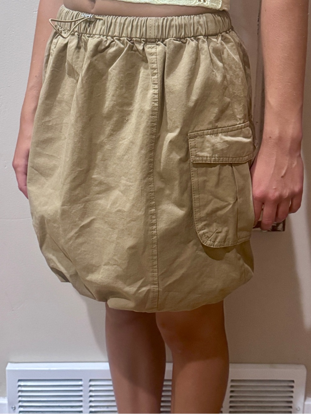 Roolee Khaki Cargo Bubble Skirt